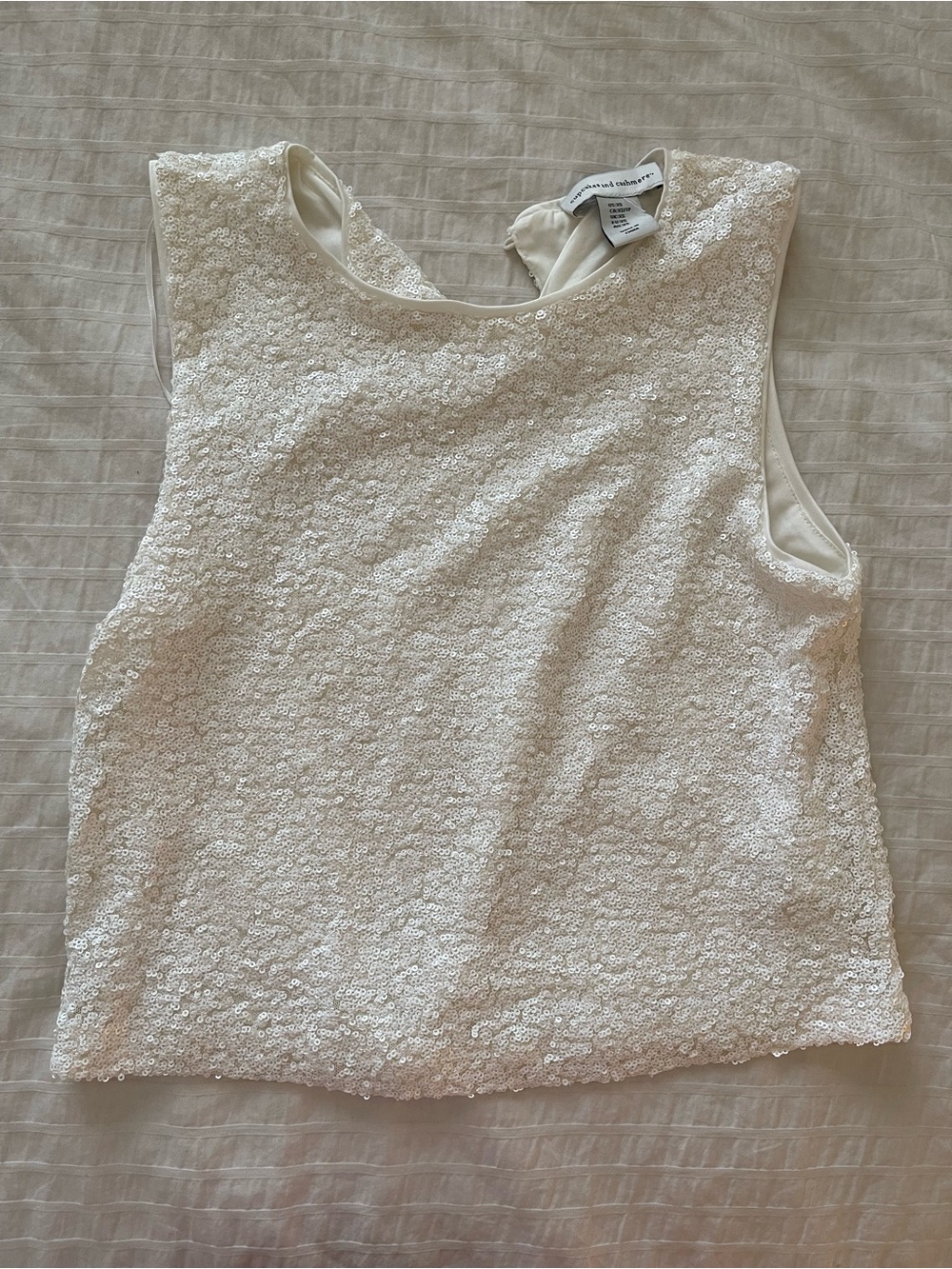 Ivory Sequin Shell Top